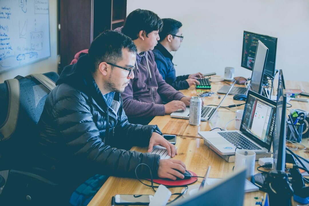diverse team collaborating on code