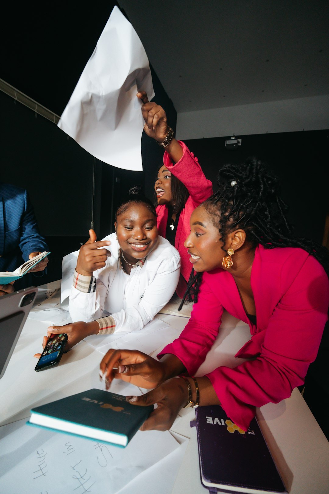 diverse group studying together